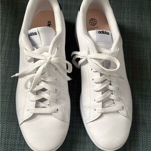 Adidas men's size 11.5 white leather sneakers, TUV SUD edition, like new.